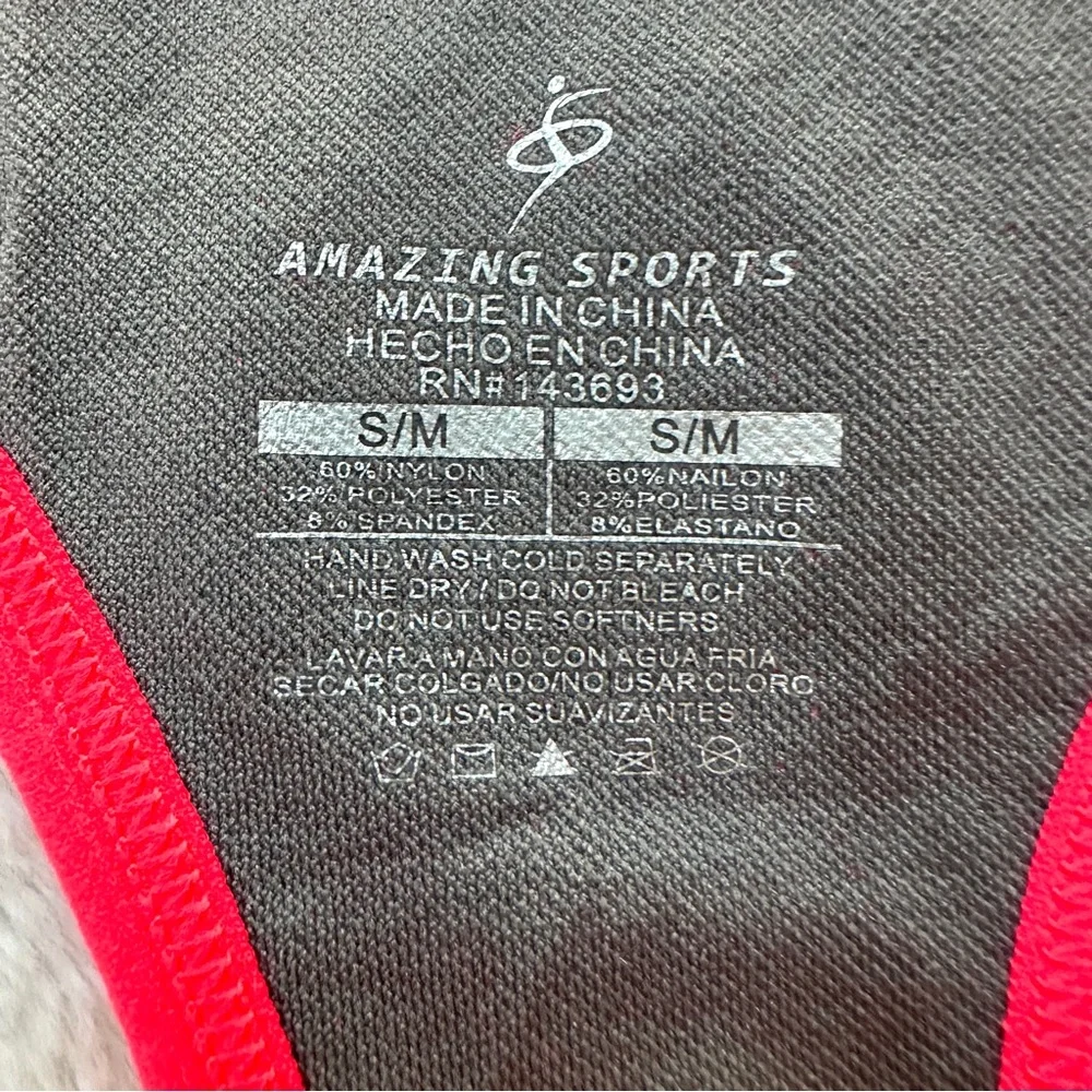 ❗️END OF YEAR SALE NWT Coral Red High Impact Sports Bra with Removable Cups S/M - Picture 10 of 10